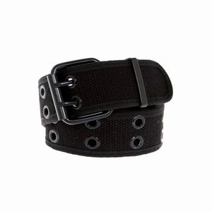 2X Hot Topic Two-Row Black Canvas Grommet Belt